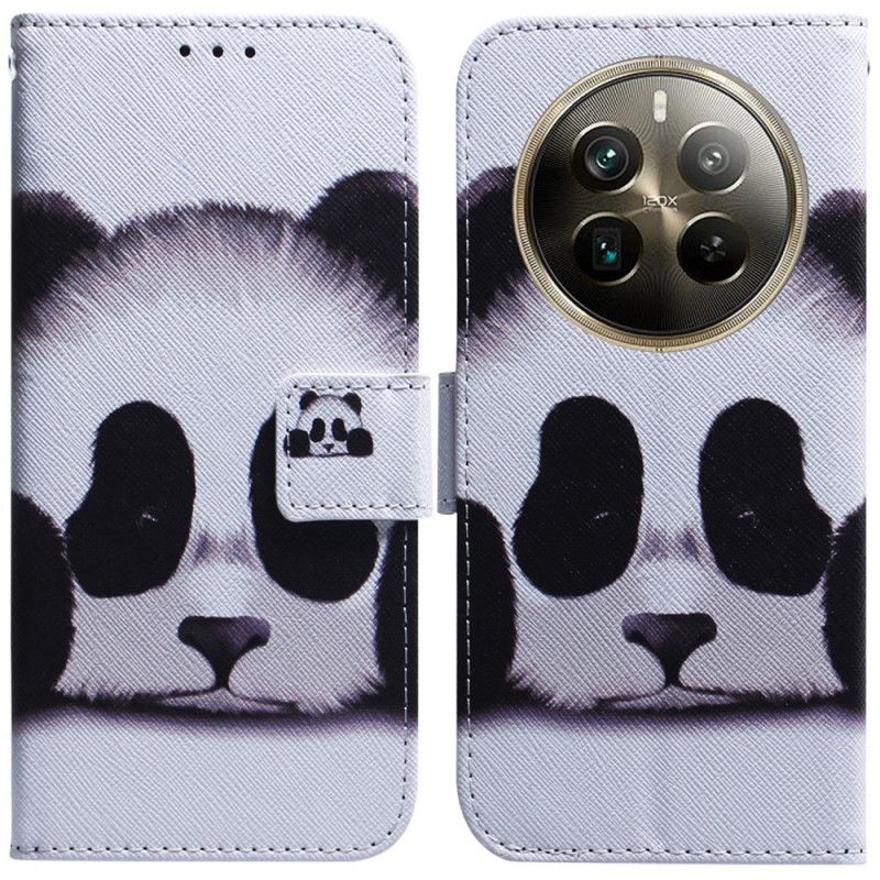 Kožený Kryt Realme 12 Pro / 12 Pro Plus Panda Vzor