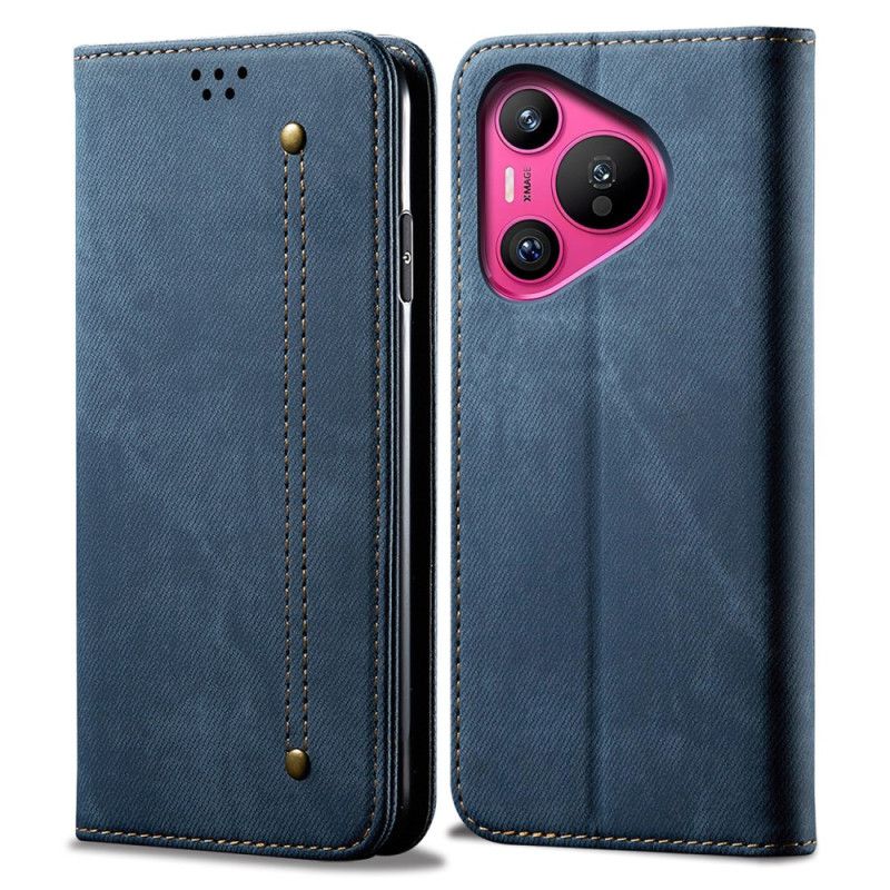 Kožené Pouzdro Huawei Pura 70 Kryty Na Mobil Džínová Tkanina