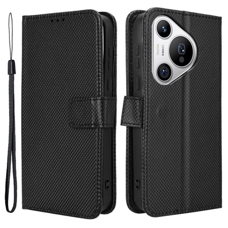 Kožený Kryt Huawei Pura 70 Tečkovaný Pásek