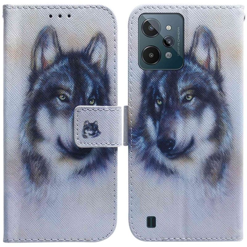 Flipové Pouzdro Na Realme C31 Vlčí Hlava