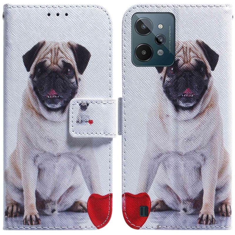 Kožené Pouzdro Na Realme C31 Mopsík