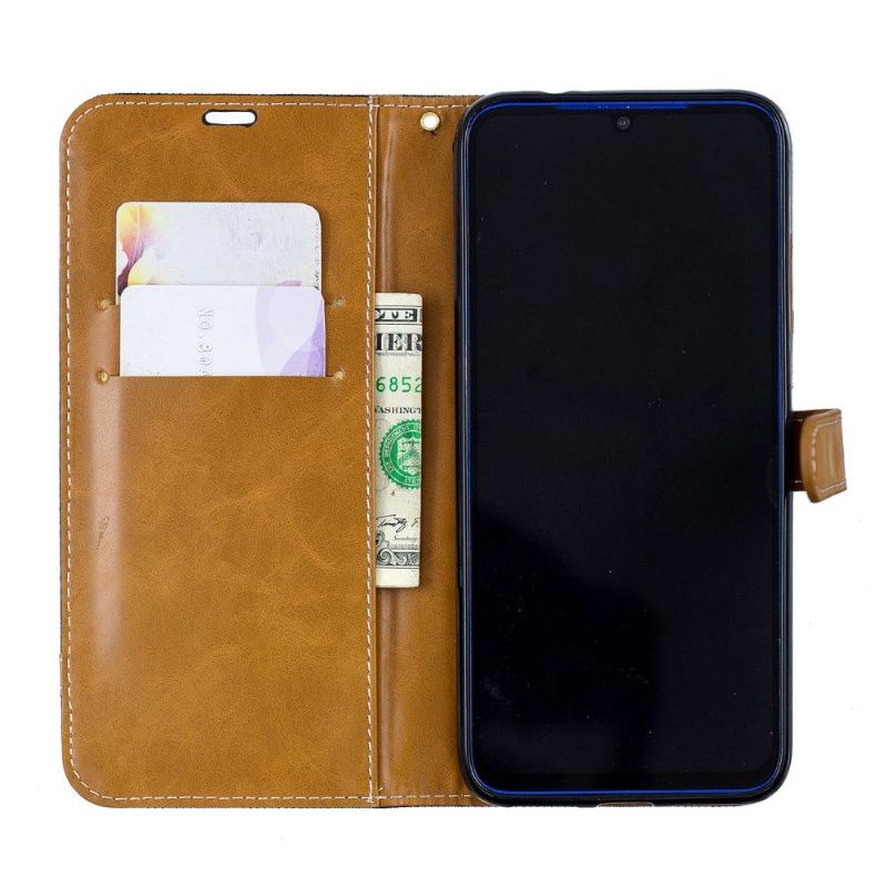 Flipové Pouzdro Na Xiaomi Redmi Note 7 Látkový Obal Držáku Karty