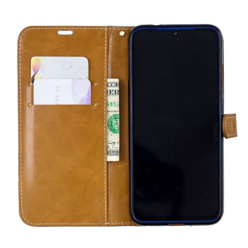 Flipové Pouzdro Na Xiaomi Redmi Note 7 Látkový Obal Držáku Karty