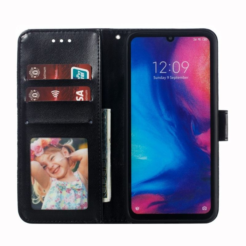 Kožené Pouzdro Folio Na Xiaomi Redmi Note 7 Flipové Pouzdro Folio S Mandalovým Páskem