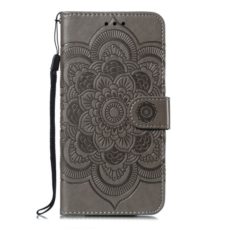Kožené Pouzdro Folio Na Xiaomi Redmi Note 7 Flipové Pouzdro Folio S Mandalovým Páskem