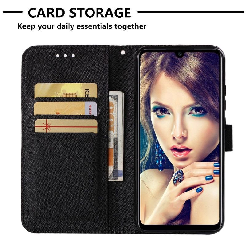 Kožené Pouzdro Na Xiaomi Redmi Note 7 Květiny Lebek