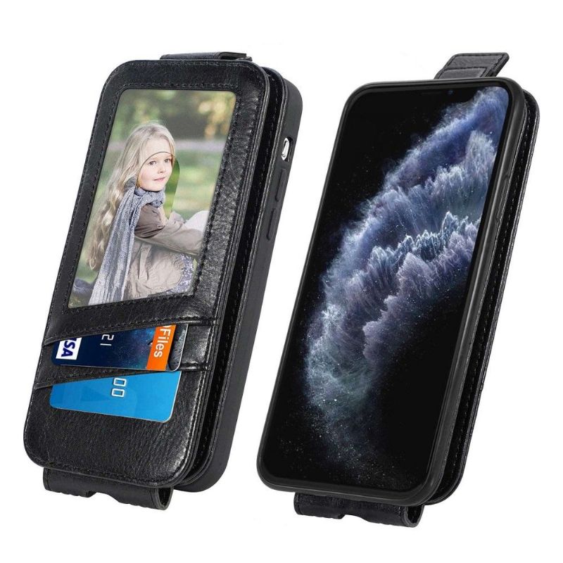 Flipové Pouzdro Na iPhone 11 Pro Max Kožené Pouzdro Držák Karty S Vertikální Chlopní