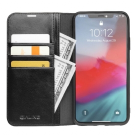 Flipové Pouzdro Na iPhone 11 Pro Max Pravá Kůže