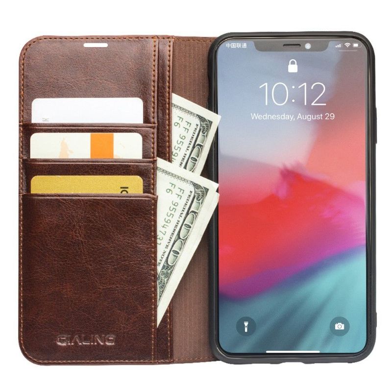 Flipové Pouzdro Na iPhone 11 Pro Max Pravá Kůže