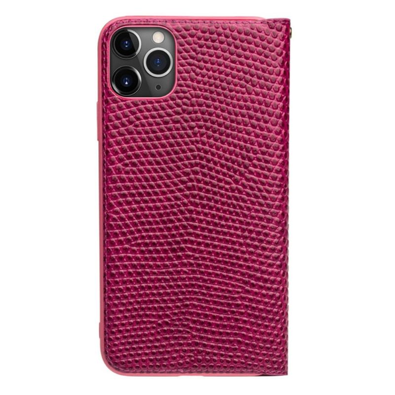 Flipové Pouzdro Na iPhone 11 Pro Max Pravá Kůže S Efektem Croc