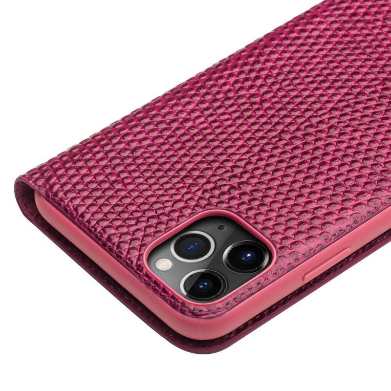 Flipové Pouzdro Na iPhone 11 Pro Max Pravá Kůže S Efektem Croc