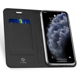 Kožené Pouzdro Na iPhone 11 Pro Max Obchodní Saténový Efekt