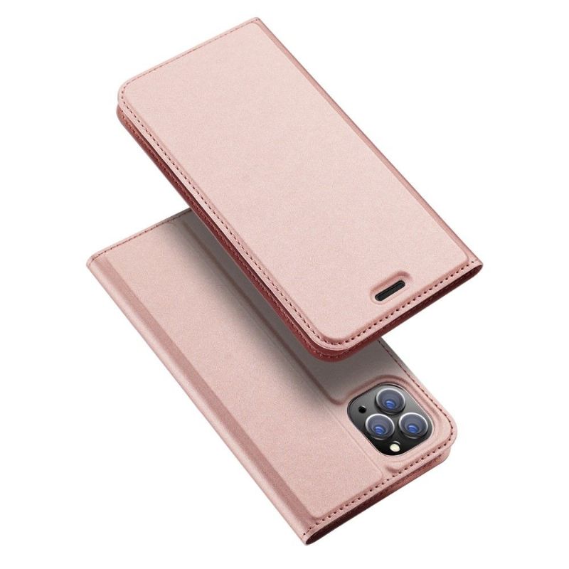 Kožené Pouzdro Na iPhone 11 Pro Max Obchodní Saténový Efekt