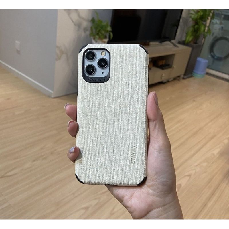 Kryt Na iPhone 11 Pro Max Efekt Plátna + Film Z Tvrzeného Skla
