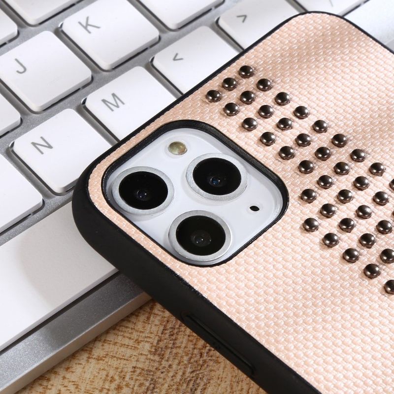 Kryt Na iPhone 11 Pro Max Kožený Efekt Nýtů