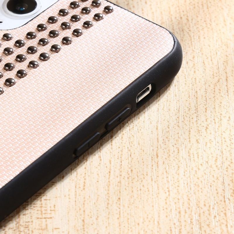 Kryt Na iPhone 11 Pro Max Kožený Efekt Nýtů