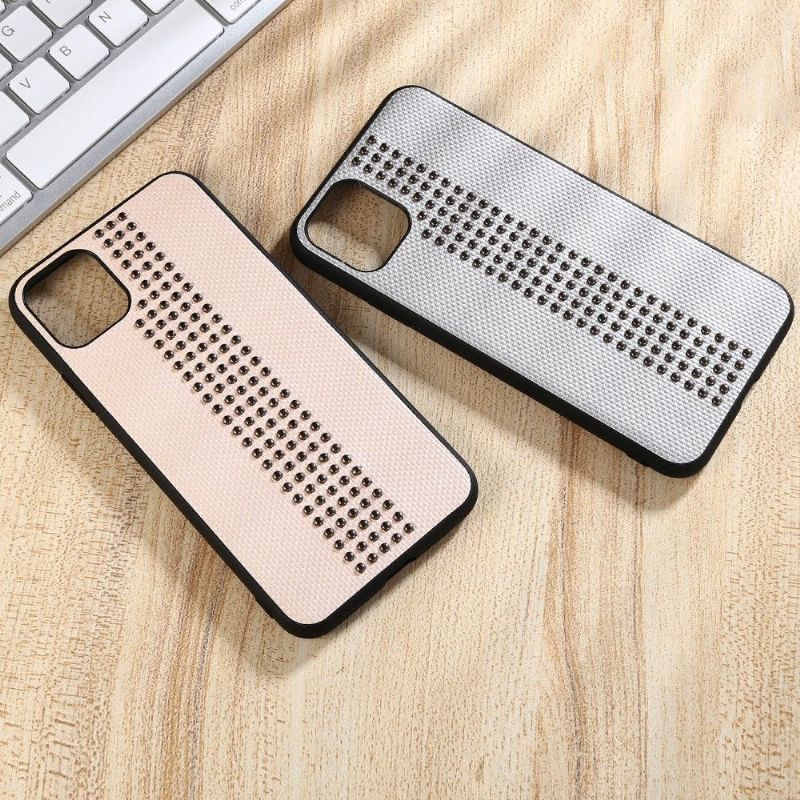 Kryt Na iPhone 11 Pro Max Kožený Efekt Nýtů