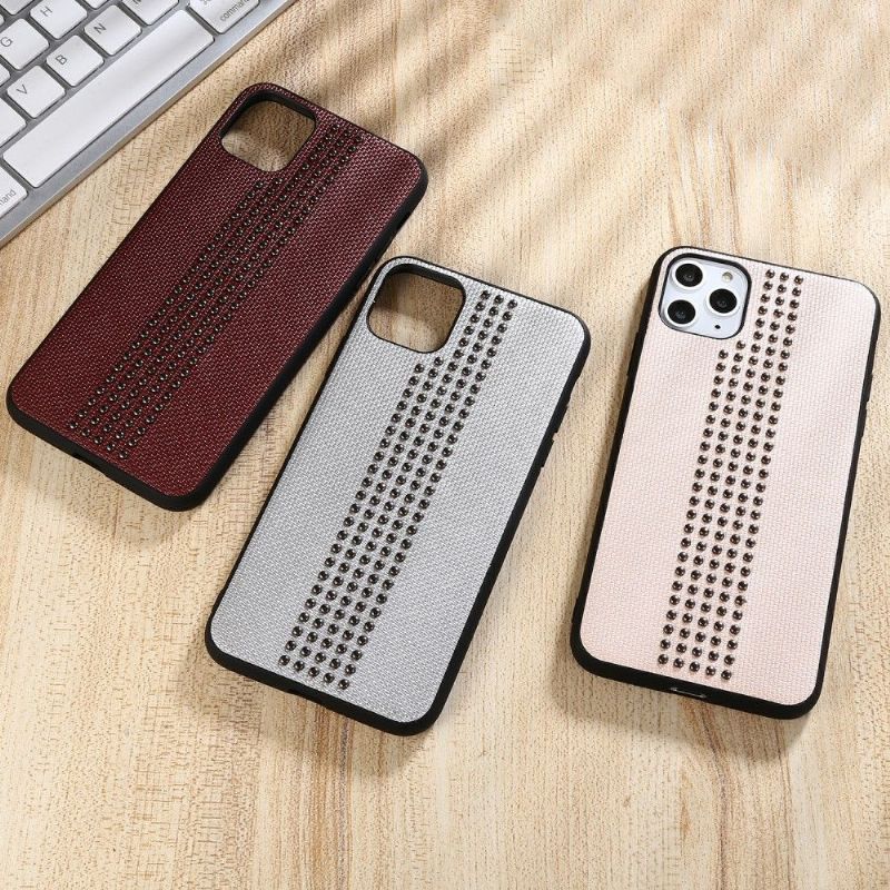 Kryt Na iPhone 11 Pro Max Kožený Efekt Nýtů
