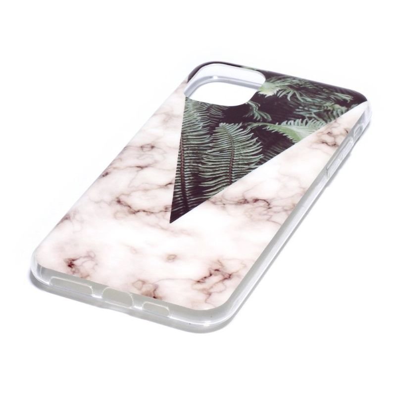 Kryt Na iPhone 11 Pro Max Zelené Listy A Mramor