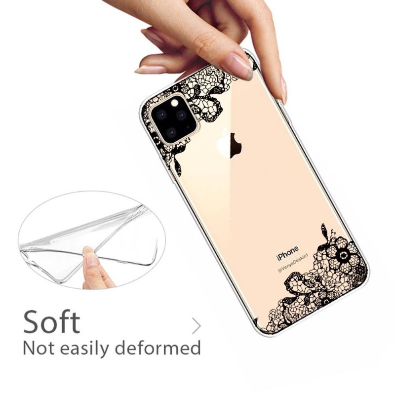Kryty Na Mobil Na iPhone 11 Pro Max Průhledná Květinová Krajka