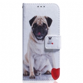 Flipové Pouzdro Na Xiaomi Redmi Note 12 5G Na Lana Mops Pes S Lanyardem