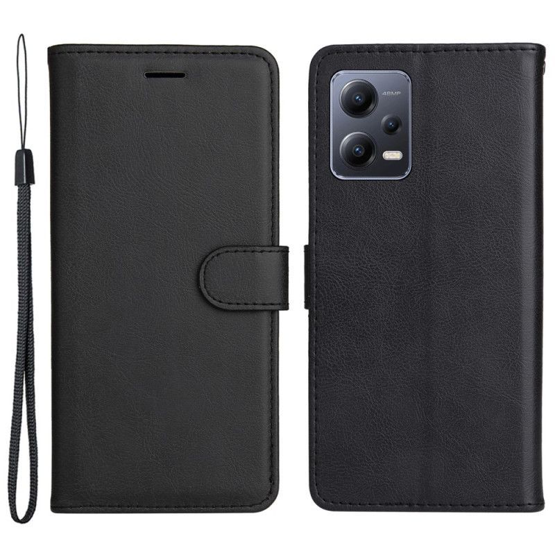 Flipové Pouzdro Na Xiaomi Redmi Note 12 5G Na Lana Obyčejné S Popruhem