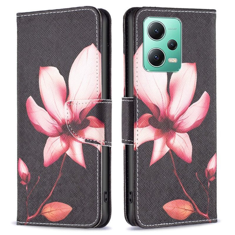 Flipové Pouzdro Na Xiaomi Redmi Note 12 5G Růžový Květ