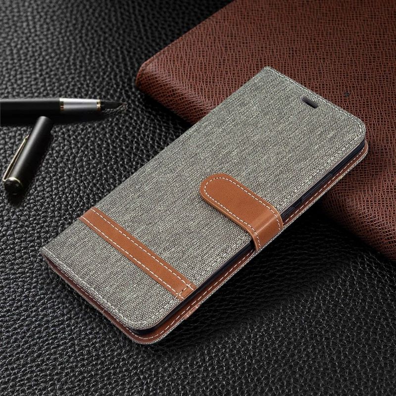 Flipové Pouzdro Na Xiaomi Redmi Note 8 Látkový Obal Držáku Karty