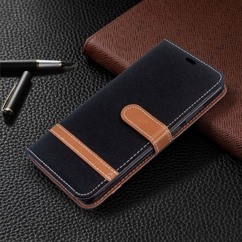 Flipové Pouzdro Na Xiaomi Redmi Note 8 Látkový Obal Držáku Karty
