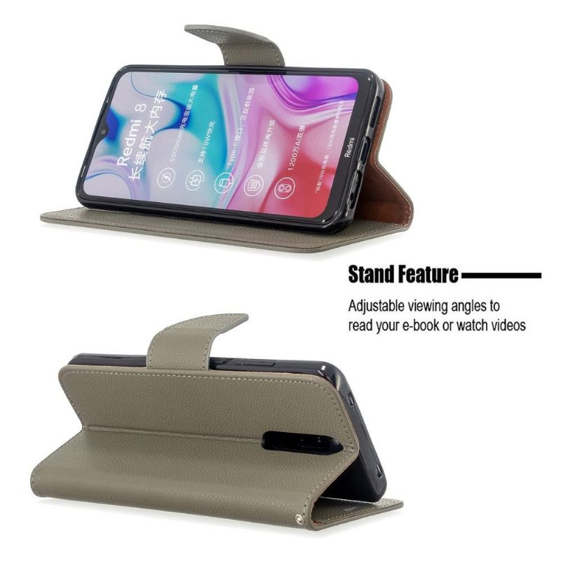 Kožené Pouzdro Folio Na Xiaomi Redmi Note 8 Flipové Pouzdro Folio S Efektem Zrnité Kůže