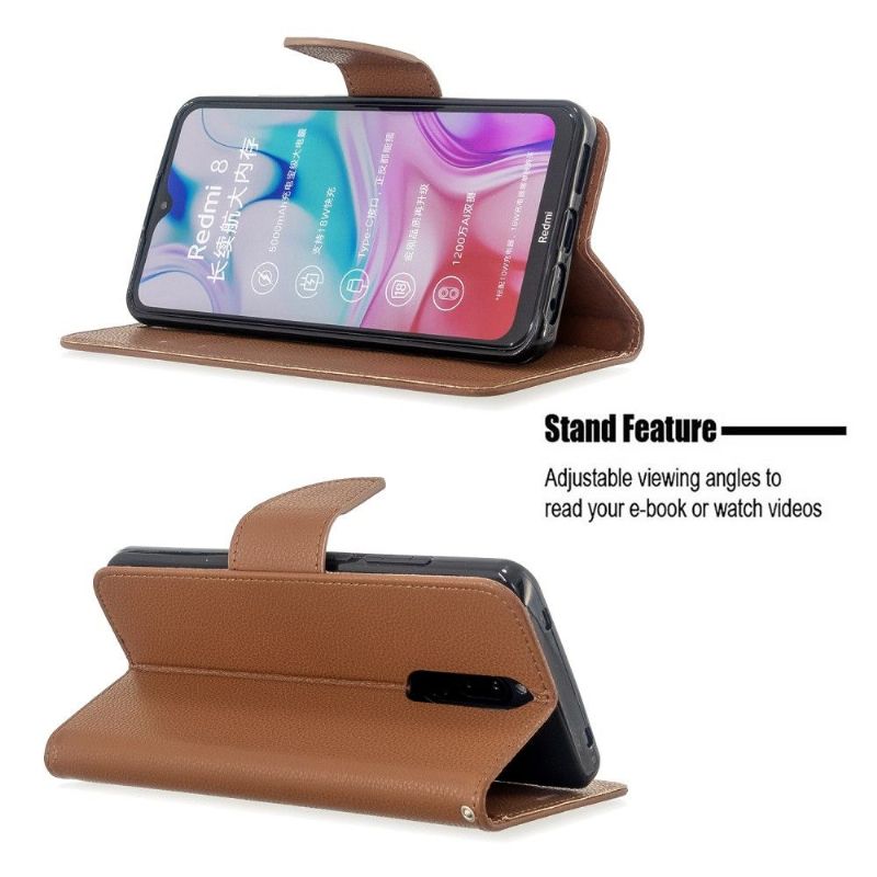 Kožené Pouzdro Folio Na Xiaomi Redmi Note 8 Flipové Pouzdro Folio S Efektem Zrnité Kůže