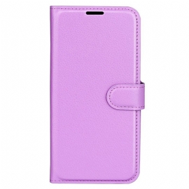 Flipové Pouzdro Na Moto G73 5G Klasický Kožený Efekt Litchi