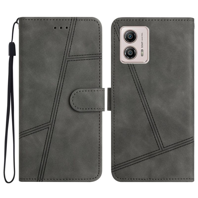Flipové Pouzdro Na Moto G73 5G Na Lana Lanyard Lines