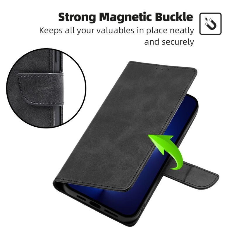 Kožené Pouzdro Na Moto G73 5G Šikmá Spona