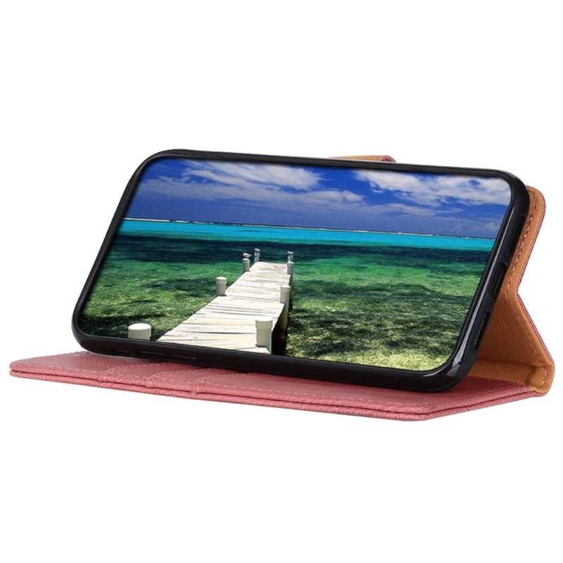 Flipové Pouzdro Na Samsung Galaxy M13 Držák Karet S Koženými Efekty Khazneh