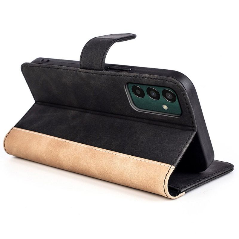 Flipové Pouzdro Na Samsung Galaxy M13 Kožené Pouzdro Bicolor Folio Stand