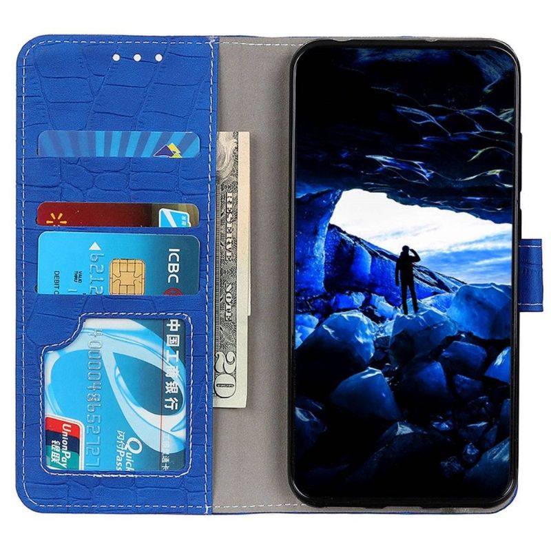 Flipové Pouzdro Na Samsung Galaxy M13 Prošívání Croco Vzhledu