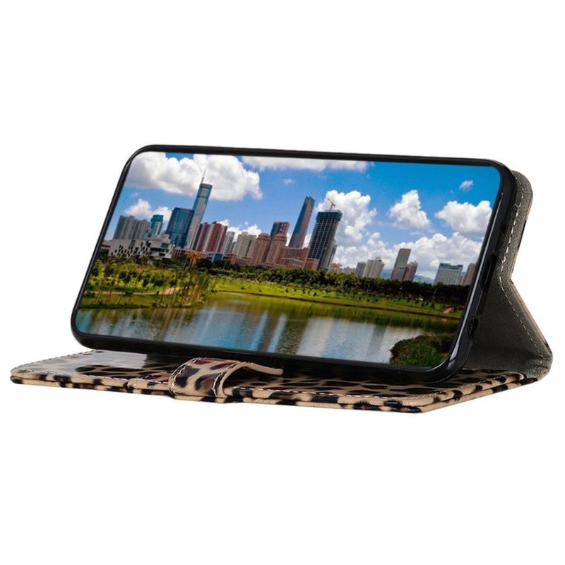Flipové Pouzdro Na Samsung Galaxy M13 Styl Leoparda Z Umělé Kůže