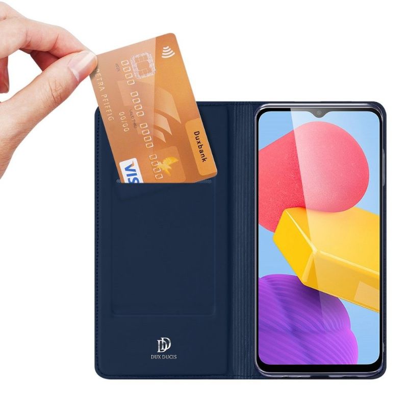 Kožené Pouzdro Na Samsung Galaxy M13 Obchodní Saténový Efekt