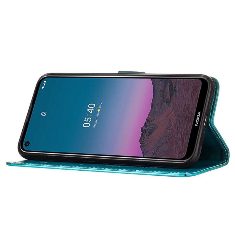 Flipové Pouzdro Na Nokia 3.4 / Nokia 5.4 Držák Karet S Motýlím Květem