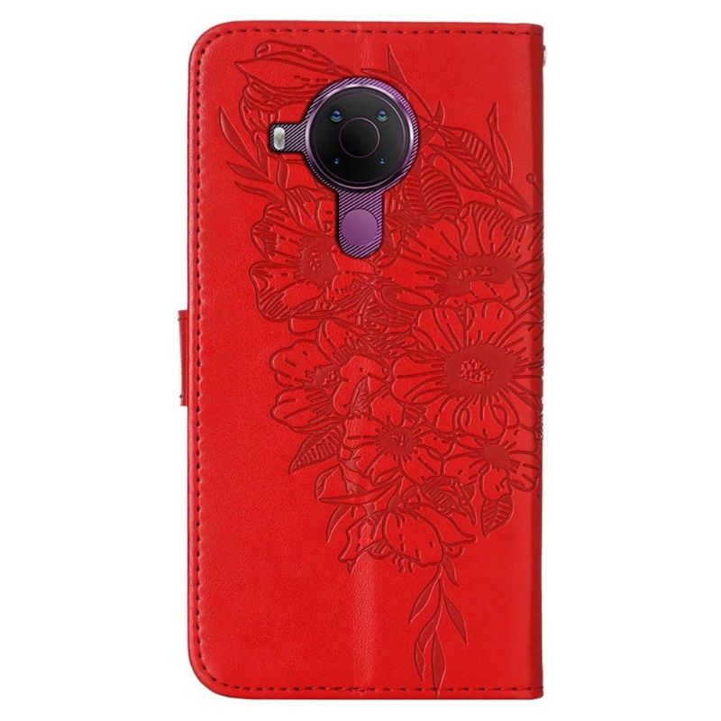 Flipové Pouzdro Na Nokia 3.4 / Nokia 5.4 Držák Karet S Motýlím Květem
