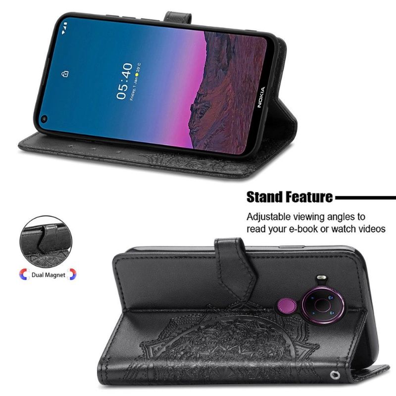 Flipové Pouzdro Na Nokia 3.4 / Nokia 5.4 Mandala Reliéf Z Umělé Kůže Retro