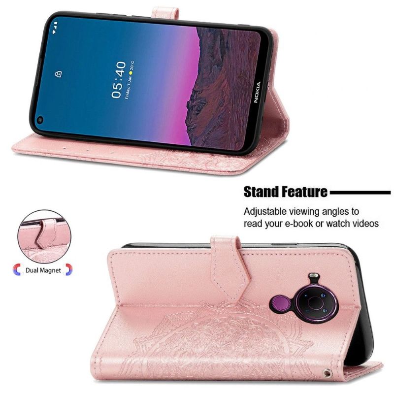 Flipové Pouzdro Na Nokia 3.4 / Nokia 5.4 Mandala Reliéf Z Umělé Kůže Retro
