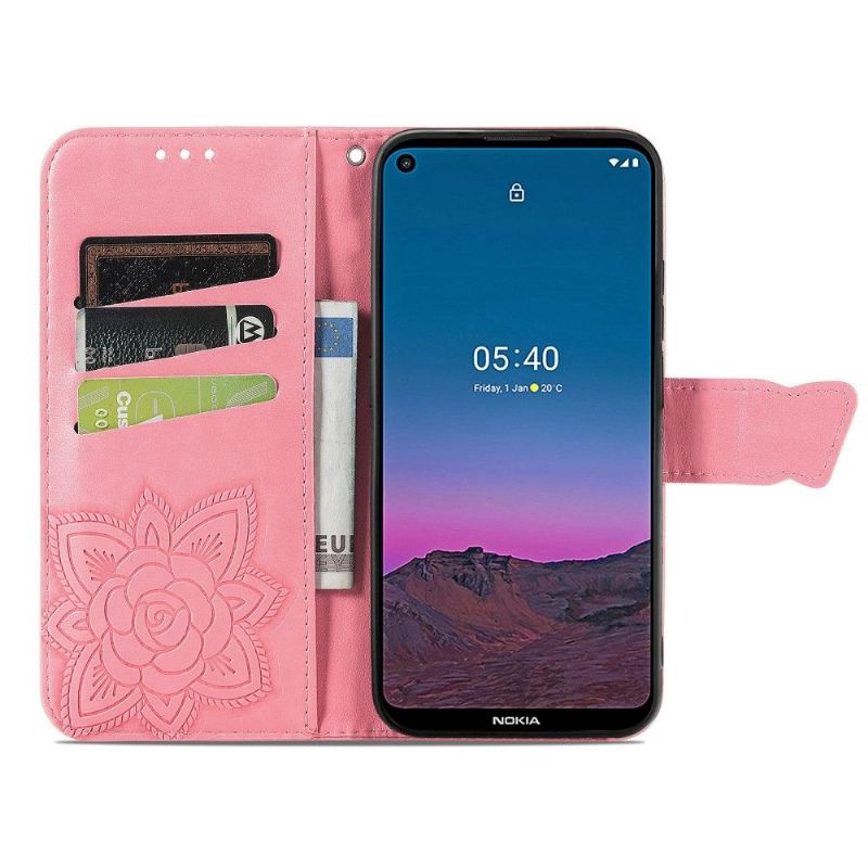 Flipové Pouzdro Na Nokia 3.4 / Nokia 5.4 Reliéfní Motýl