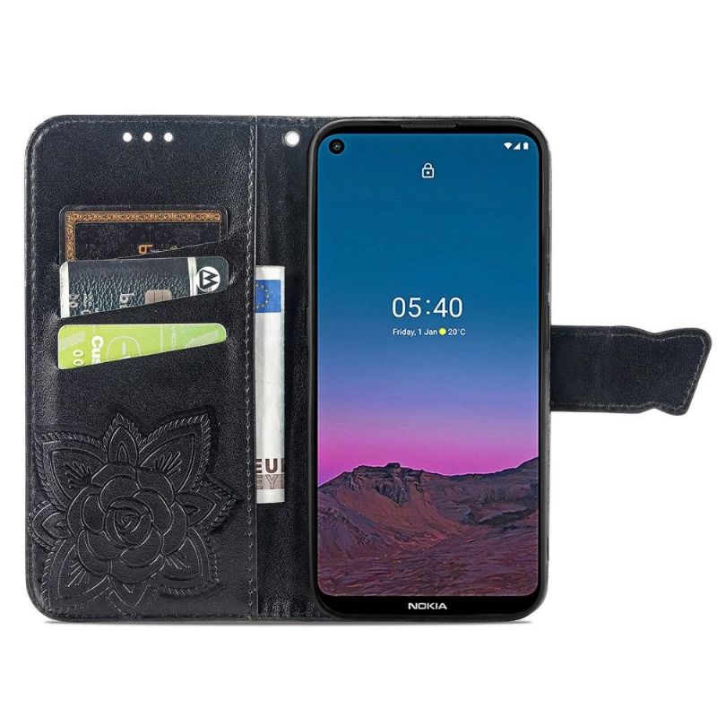 Flipové Pouzdro Na Nokia 3.4 / Nokia 5.4 Reliéfní Motýl