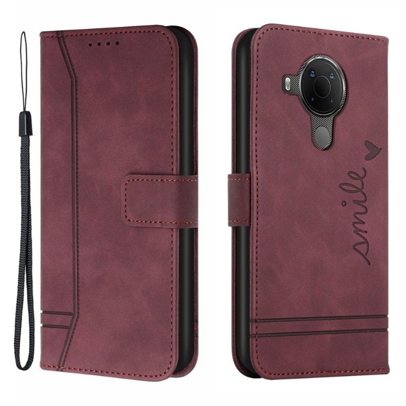 Kožené Pouzdro Na Nokia 3.4 / Nokia 5.4 Čáry Úsměvu