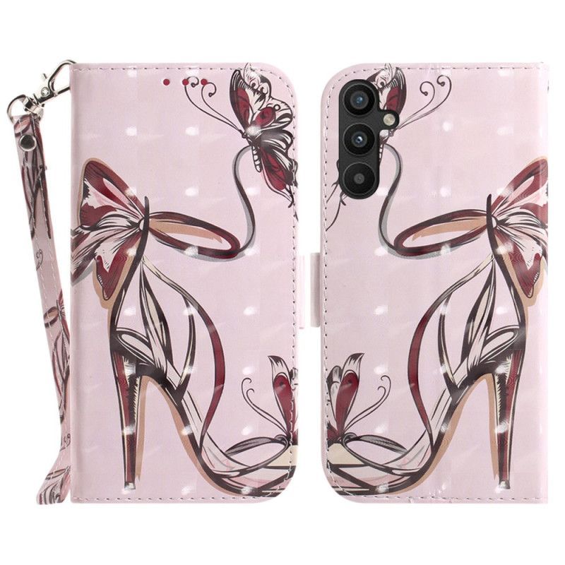 Flipové Pouzdro Na Samsung Galaxy A54 5G Na Lana Strappy Pumpa