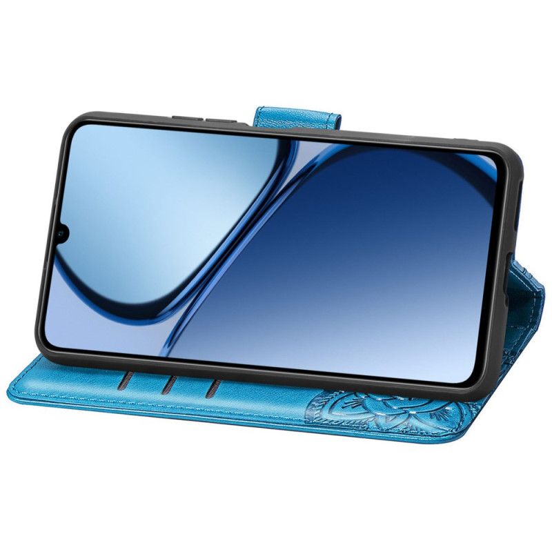 Kožený Kryt Na Realme C63 Barokní Motýl