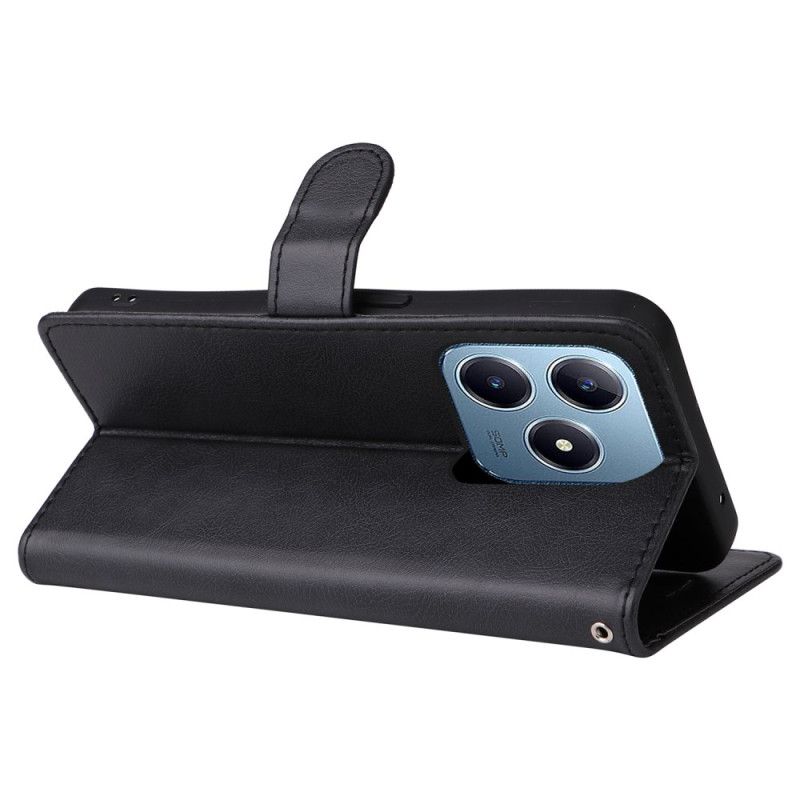 Kožený Kryt Realme C63 Jednobarevná Umělá Kůže