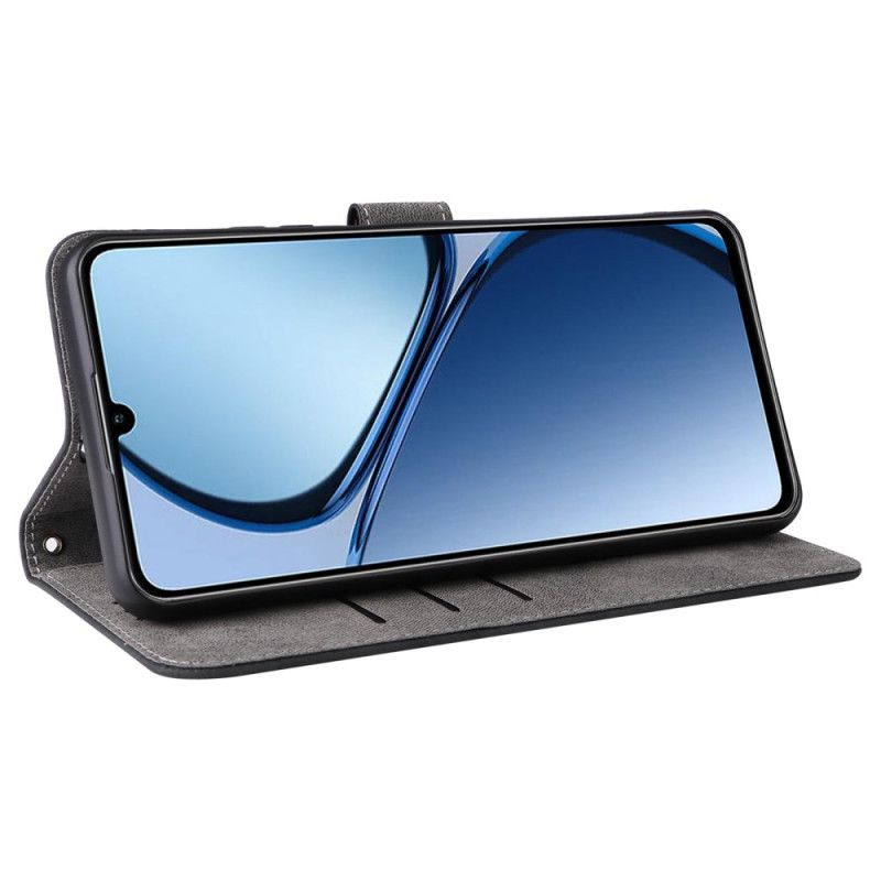 Peněženková Pouzdra Realme C63 Kryty Na Mobil Rfid Ochrana Semišový Efekt S Popruhem